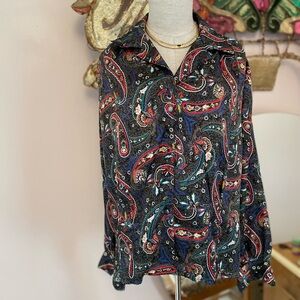 Oscar de la Renta Multicolor Paisley Blouse